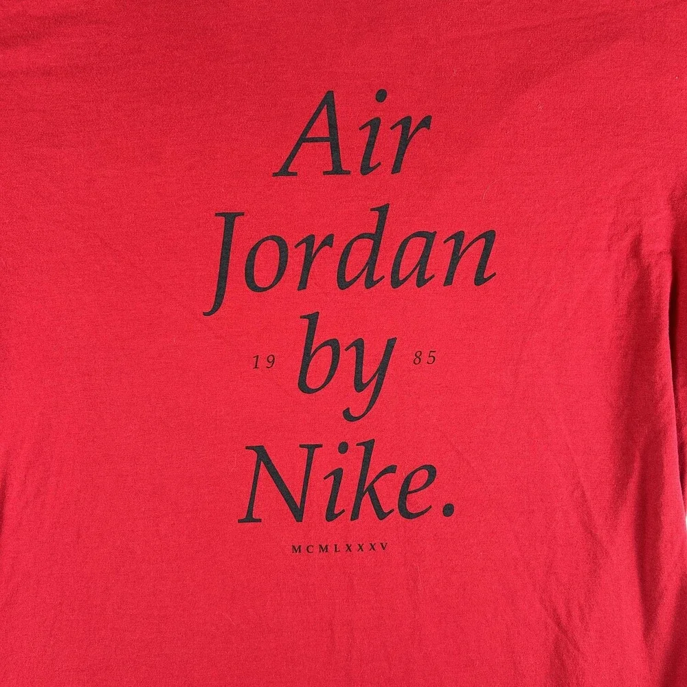 Jordan Shirt Mens XL Red Air Jordan By Nike Graphic Tee Basketball Sports Logo